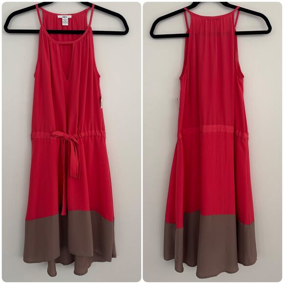 BAR III High-Low Dress in Pink/Tan - Picture 1 of 7